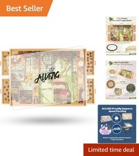 1000 Piece Rotating Puzzle Board with Drawers 22"x30"Portable Wooden Jigsaw P...