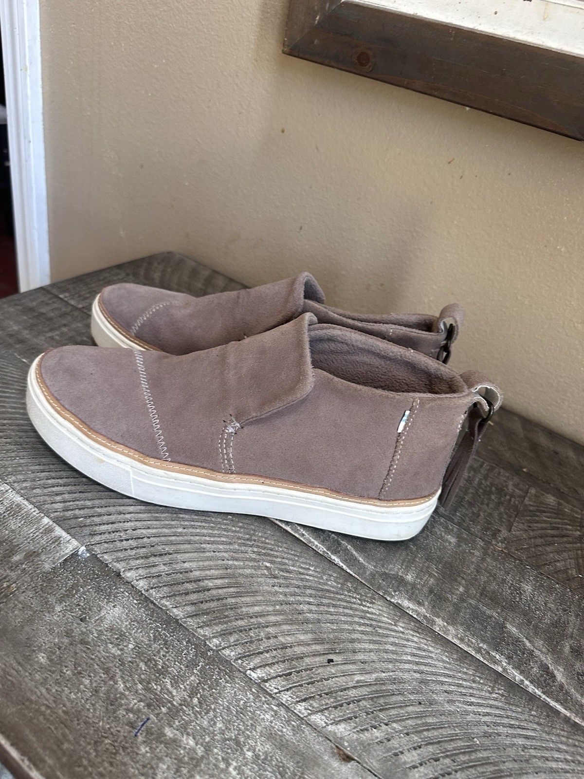 SAOLA Sneakers sportive TOMS donna beige pull tab nappa paxton pelle taglia W9