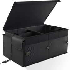 Car Trunk Organizer - 65L Collapsible Trunk Organizer with Lid, Car Storage