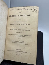 AQ 1830 The British Naturalist Vol 1 1st Ed William Malin Roscoe plate HC