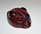 Blenko Glass Beetle Bug Amber Paperweight