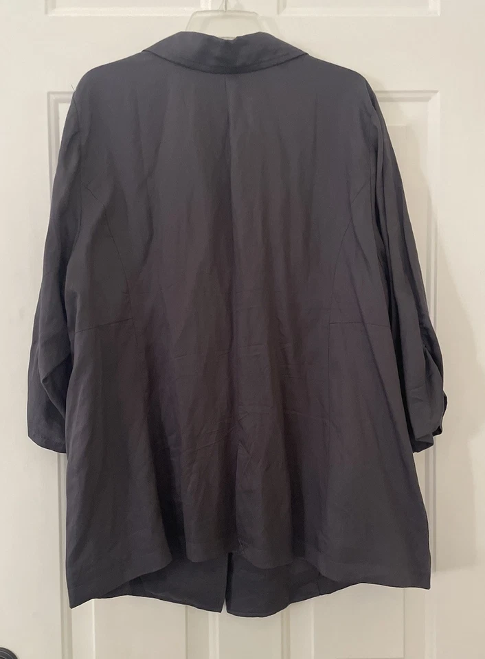 Blazer Studio by Torrid Mujer Talla 3X Carbón Manga 3/4 Muesca Botón Foto 2 de 4