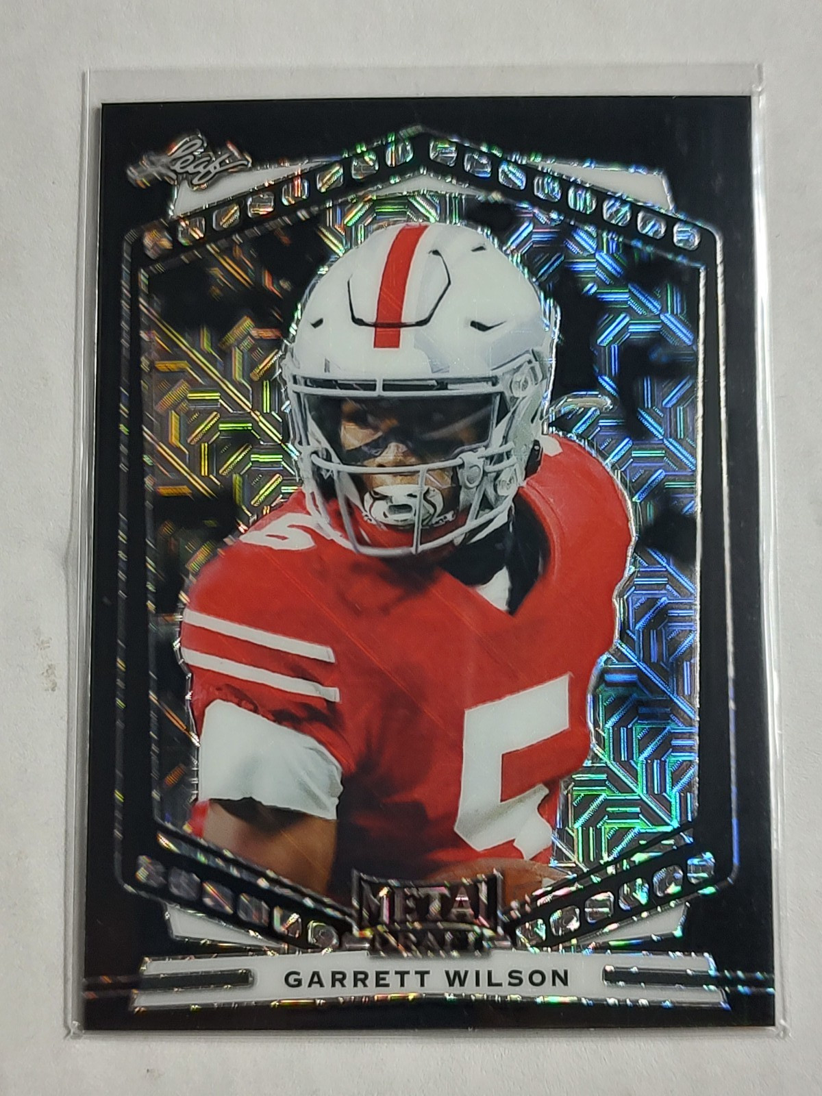 Garrett Wilson Leaf Draft Metal Portrait #PGW1 Silver Mojo