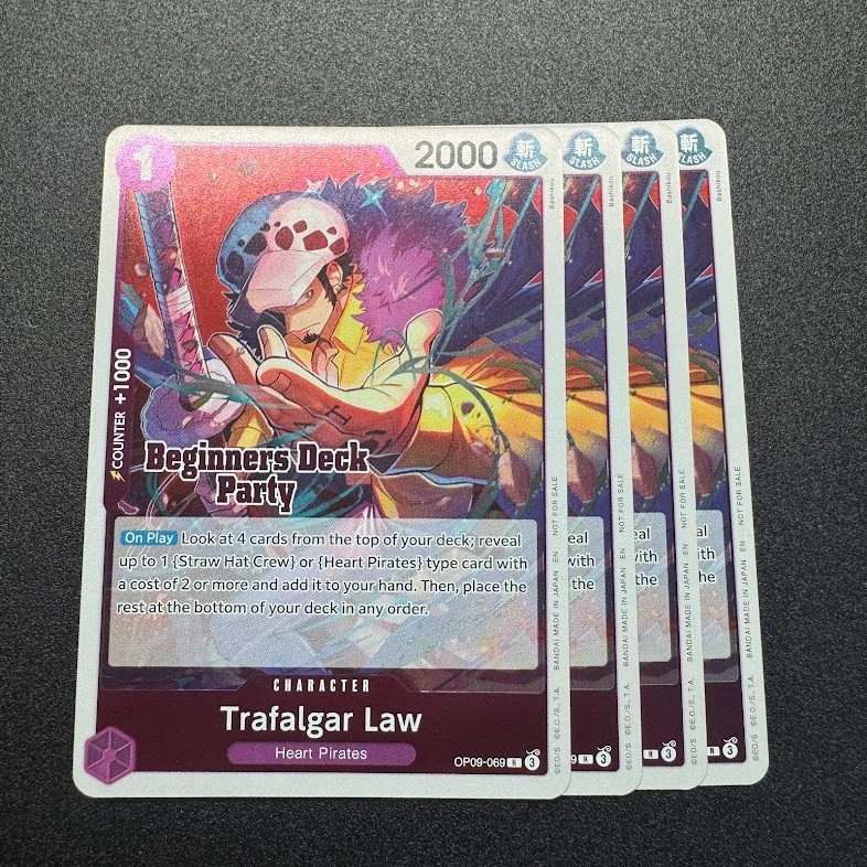 4x Trafalgar Law OP09-069 - Beginners Deck Party Participation