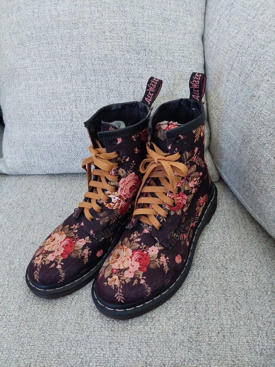 Victorian Flowers Dr Martens Floral Canvas Martens 11821 Victorian