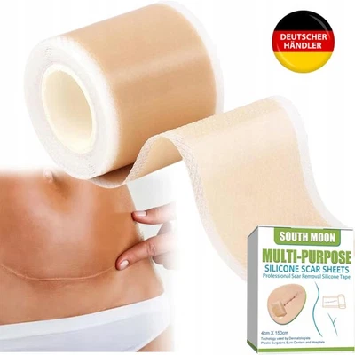 MARKENLOS Silikon-Narbenpflaster 4cmx150cm Narbenband Rolle für Kaiserschnitt Keloidnarben