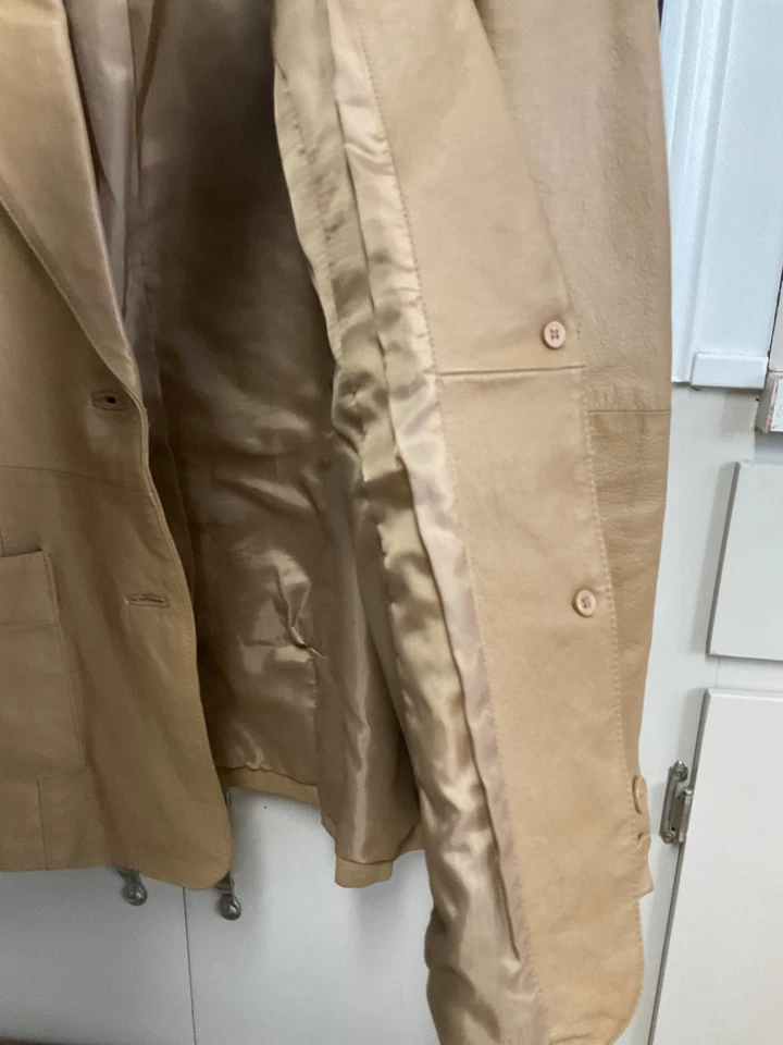 Leather Blazer Newport News Womens Size 12 Camel - Image 4 of 4