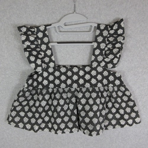 Outerknown Blouse Womens Extra Small Black White Floral Astrid Top Ruffle Tank - Picture 3 of 8