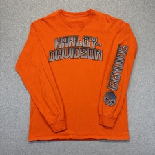Harley-Davidson Graphic T-Shirt Men’s Small Orange 2021 Long Sleeve