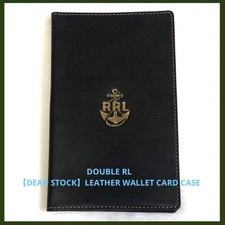 RRL RALPH LAUREN LEATHER WALLET CARD CASE MEN COLOR BLACK USED