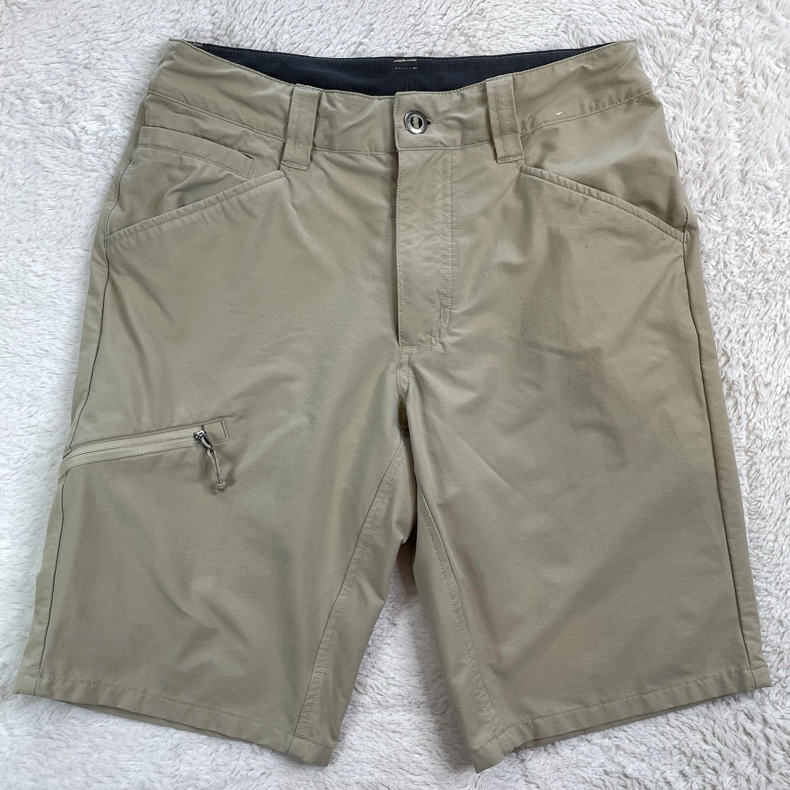 Patagonia Quandary Shorts Mens 28 Khaki Beige Stretch Lightweight Hiking Outdoor