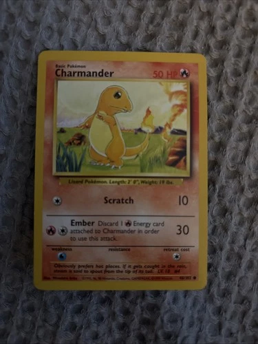 Pokemon Charmander Base Set Card # 46/102 WOTC TCG 1999