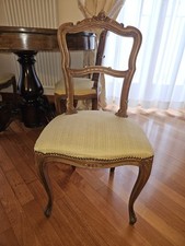 Set di 4 sedie antiche in noce stile Luigi XV – fine '800/primi '900