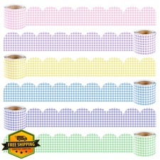 VABAMNA 6 Rolls Macaron Bulletin Board Borders
