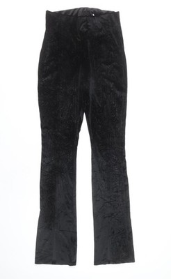 Zara Damen Hose schwarz ausgestellt Animal Print