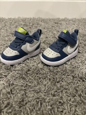Size 3 PS - Nike Court Borough 2 Low Grey Fog Mystic Navy