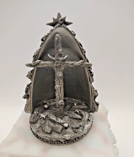 Dayspring Christmas Ornament Tree Crown Pewter Jesus Holiday Cross