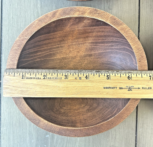 Vintage Mort N. Marton set di 4 insalatiere canadesi in legno di betulla 6,5" retrò - Foto 14 di 15