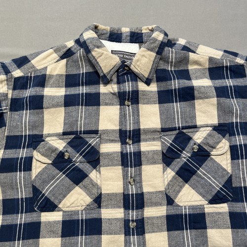 David Taylor Shirt Mens Large Blue Tan Sherpa Lined Shacket Lumberjack Warm Top - Picture 4 of 10