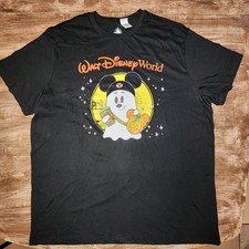 Disney Parks 2025 Halloween Mickey Mouse Ghost Pumpkin Adult T-Shirt Sz 2xl NEW