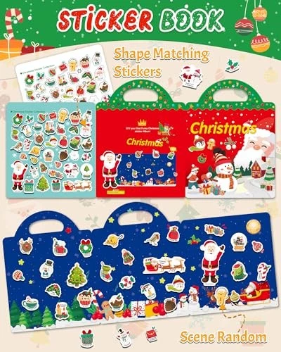  Reusable Sticker Book for Toddlers 2-4 Years, Fun Travel Stickers Christmas - Image 3 of 4