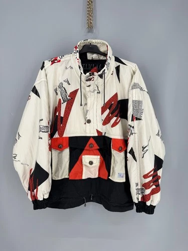 Tiklas Made in Finland 90s Abstract Ski Anorak Jacket Size L - product listing photo