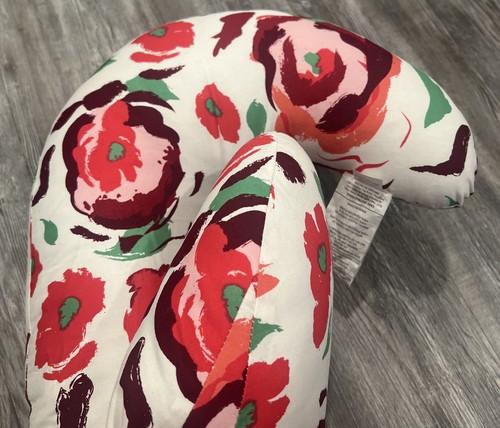 NUEVO CON ETIQUETAS Almohada de Embarazo de Enfermería Acurrucada Blanca Multicolor Estampado Floral 100% Algodón - Imagen 7 de 12