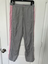 Vintage Nike Women's Windbreaker Pants Size Small 4-6 Pink Gray
