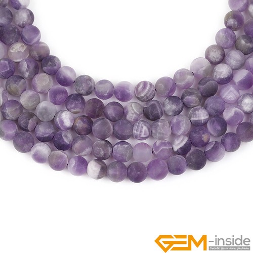 Natural Gemstone Assorted Frosted Matte Round Beads For Jewellery Making 15" - Foto 556 di 661