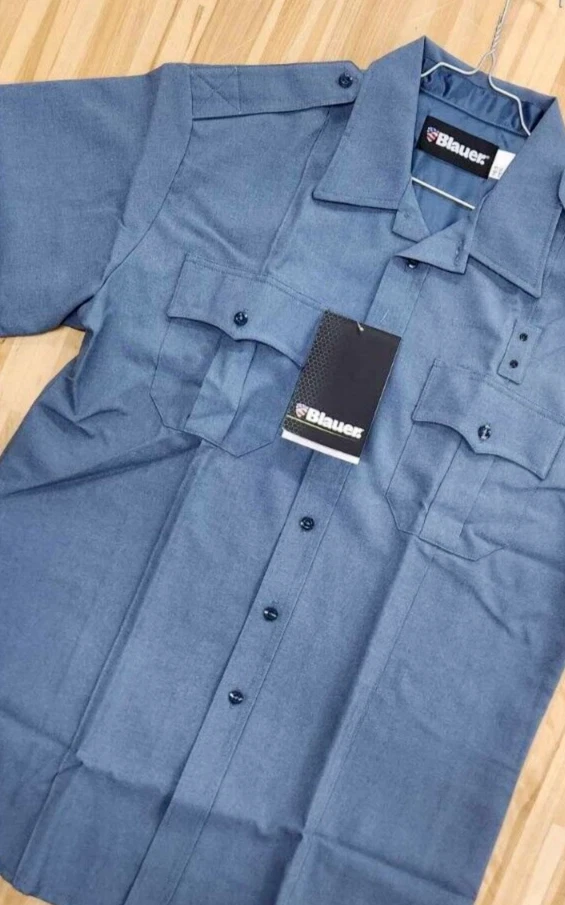 Nueva Camisa Uniforme de Policía Ley de Clase Azul - Manga Corta - Azul Francés 8610-5 Foto 2 de 4