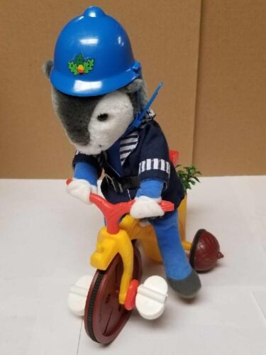 Vintage Tomy Acorn Green Plush Bobby Badger Policeman Figure W/Trike - Picture 2 of 3