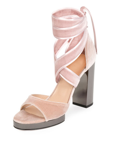 Valentino Garavani Ballet Fever Velvet Ankle-Wrap Sandal MSRP: Size 