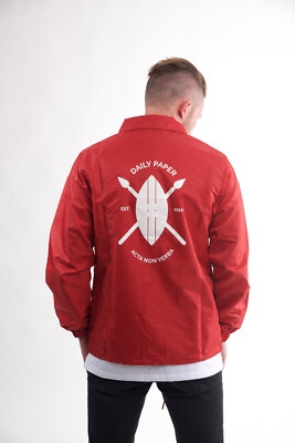 RARE Men's DAILY PAPER Coach Nylon Lightweight Bomber Coat Jacket Size L  EU50-52 UK