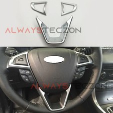 For Ford Edge 2019-2024 Matte Silver Steering Wheel Cover Trim Accessories
