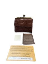 Patricia Nash Astor Croco Embossed Leather Wallet BRITISH TAN New