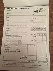 used car sales invoice receipt books ebay