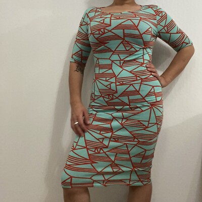 LulaRoe Women's XXS Aqua Blue Geo Print Bodycon Dress Midi Abstract 3/4 Sleeve | eBay LulaRoe Women's XXS Aqua Blue Geo Print Bodycon Dress Midi Abstract 3/4 Sleeve | eBay