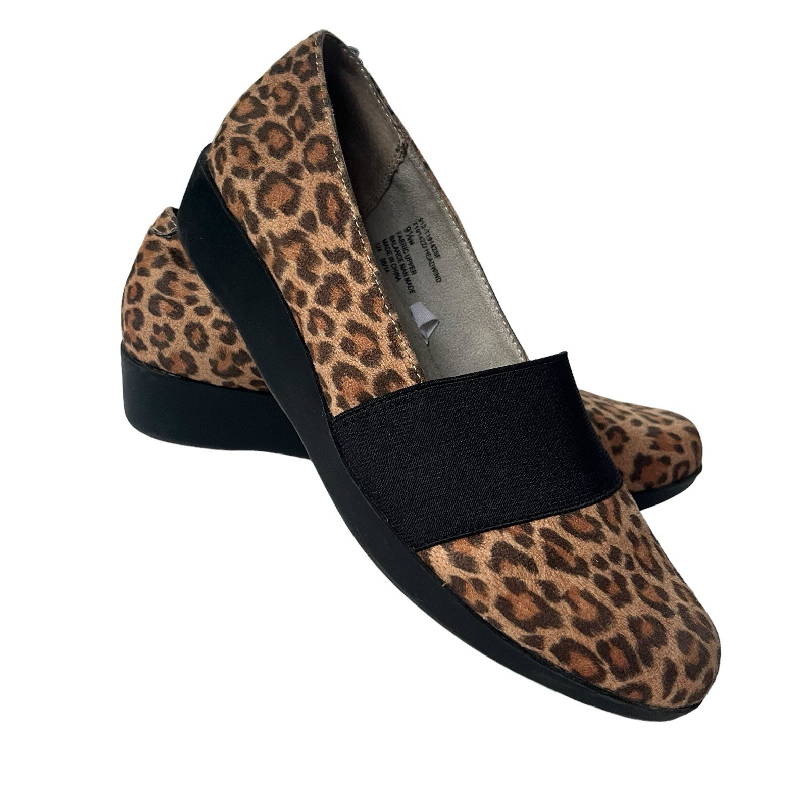 SAOLA Mocassini muletto donna suola montagna 9 5 marrone stampa leopardata vento testa zeppa