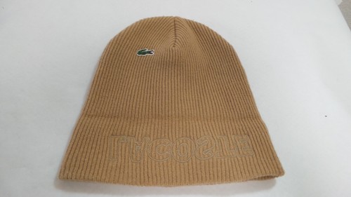 LACOSTE BEANIE/SKULL HAT Beige Tan 