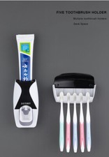 Wall Mounted Automatic Toothpaste Dispenser Toothbrush Holder Kit Dust Proof