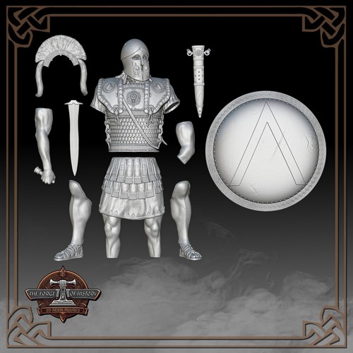 Capitán Espartano Griego - Modelo de Figura Impreso en Resina 3D - Escala 90mm a 300mm - Imagen 15 de 16