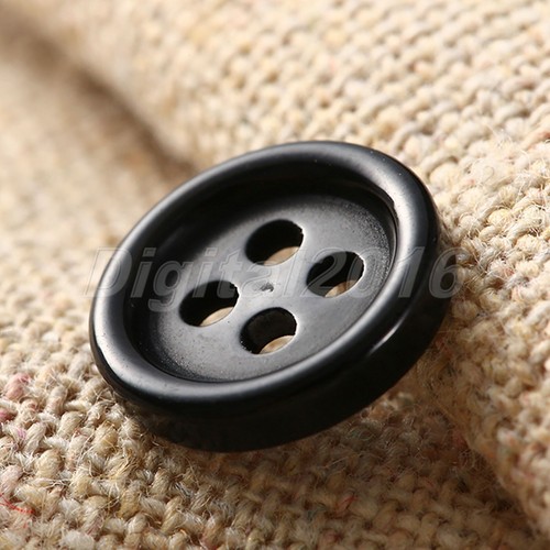 100pcs Black 4 Holes 10MM Round Resin Buttons Fit Sewing Clothes Scrapbook Craft - Picture 9 of 12
