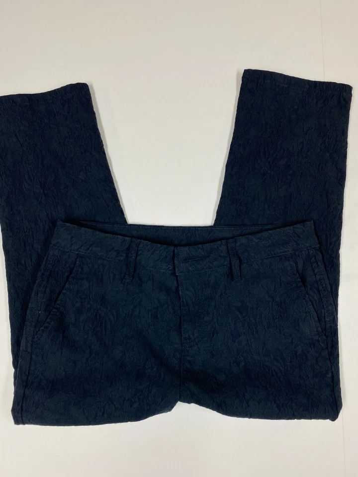 Simply Vera Wang Pants 6 womens blue floral straight chino classic - Image 2 of 4