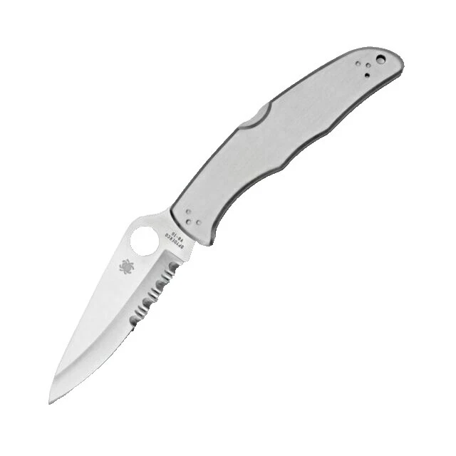 Spyderco Stainless Steel Handle Pocketknife Collectible Folding Knives