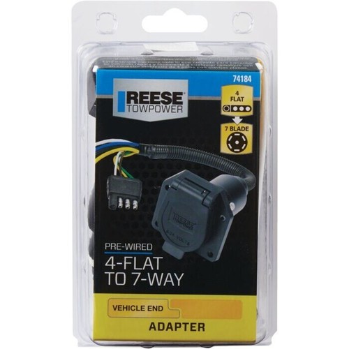 Reese -Towpower Trailer- 4-Flat to 7-Blade Plug-In Adapter. 6-24 volt 74184 - Picture 2 of 2