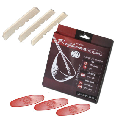 020 Baglama Strings Saz Teli Saiten Plektren 3 Holzsteg mizrap tel esik köprü 