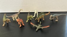 Jurassic Park World Mini Dinosaur Figure Lot Of 8 Mattel W/Indominus Rex Chase
