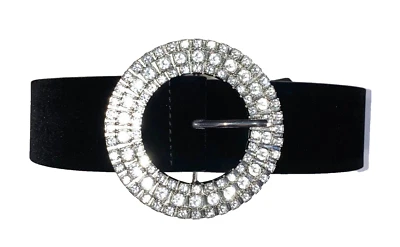 Zara - Black velvet belt Strass Swarovski gürtel Size M NEW Y2K coquette Tiktok - Bild 1 von 4