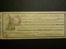 BANK check -Bklyn N.Y.pay to bank of chios 18-09-1946