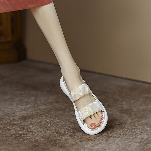 Sandalias informales cómodos de tacón plano con cordones punta abierta de verano 2024 para mujer talla
